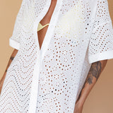 Noosa Eyelet Shirt Dress White