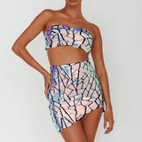 El Camino Mosaic Mini Skirt Silver