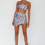 El Camino Mosaic Mini Skirt Silver