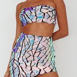 El Camino Mosaic Mini Skirt Silver