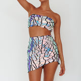 El Camino Mosaic Mini Skirt Silver
