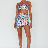 El Camino Mosaic Mini Skirt Silver