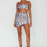 El Camino Mosaic Bandeau Crop Top Silver