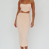 Graziella Lace Up Midi Skirt Egg Shell