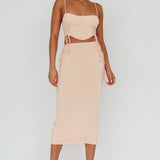Graziella Lace Up Midi Skirt Egg Shell