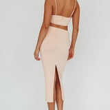 Graziella Lace Up Midi Skirt Egg Shell