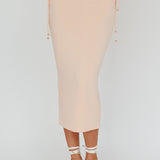 Graziella Lace Up Midi Skirt Egg Shell