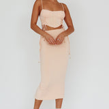 Graziella Lace Up Midi Skirt Egg Shell