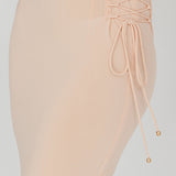 Graziella Lace Up Midi Skirt Egg Shell