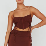 Graziella Corset Crop Top Chocolate