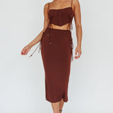 Graziella Corset Crop Top Chocolate