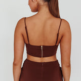 Graziella Corset Crop Top Chocolate