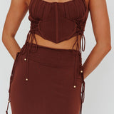 Graziella Corset Crop Top Chocolate