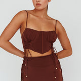Graziella Corset Crop Top Chocolate