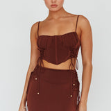 Graziella Corset Crop Top Chocolate