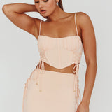 Graziella Corset Crop Top Egg Shell