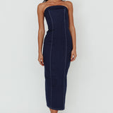 Press Play Strapless Maxi Dress Indigo