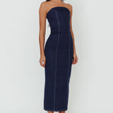 Press Play Strapless Maxi Dress Indigo