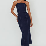 Press Play Strapless Maxi Dress Indigo