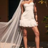 Buona Sera Hem Decoration Mini Dress White