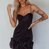 Buona Sera Hem Decoration Mini Dress Black