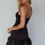 Buona Sera Hem Decoration Mini Dress Black
