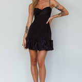 Buona Sera Hem Decoration Mini Dress Black