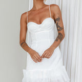 Buona Sera Hem Decoration Mini Dress White
