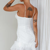 Buona Sera Hem Decoration Mini Dress White