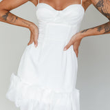 Buona Sera Hem Decoration Mini Dress White