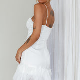 Buona Sera Hem Decoration Mini Dress White