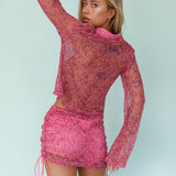 Lexi Ruched Side Mini Skirt Barbie Pink