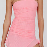 After Party Ruffle Trim Mini Dress Blush