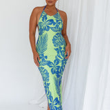 Fiji Feeling Midi Dress Tropical Kiwi