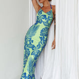 Fiji Feeling Midi Dress Tropical Kiwi