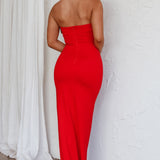 Mykonos Nights Strapless Maxi Dress Red