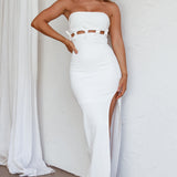 Mykonos Nights Strapless Maxi Dress White