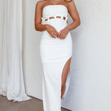 Mykonos Nights Strapless Maxi Dress White