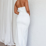 Mykonos Nights Strapless Maxi Dress White