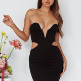 Dragonfly Lace-up Back Midi Dress Black