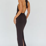 Simha Rose Halterneck Midi Dress Black