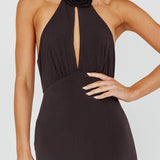 Simha Rose Halterneck Midi Dress Black
