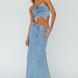 Romcom Maxi Skirt Denim Blue