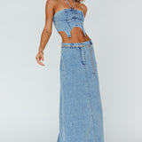 Romcom Maxi Skirt Denim Blue