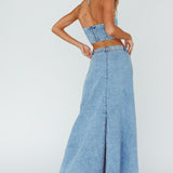 Romcom Maxi Skirt Denim Blue
