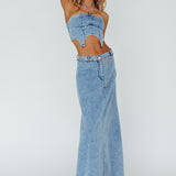 Romcom Maxi Skirt Denim Blue