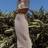 Summer Sunset Crochet Maxi Skirt Oat