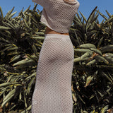 Summer Sunset Crochet Maxi Skirt Oat