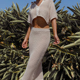 Summer Sunset Crochet Maxi Skirt Oat