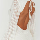 Zizi Long Sleeve Crochet Maxi Dress White